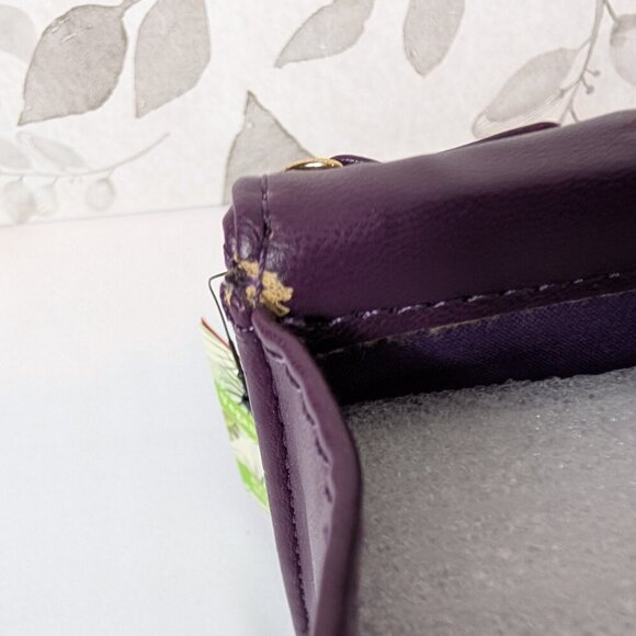 Badgley Mischka Diamond Quilted Purple Crossbody Bag with Gold Chain Strap NWT - Picture 14 of 15